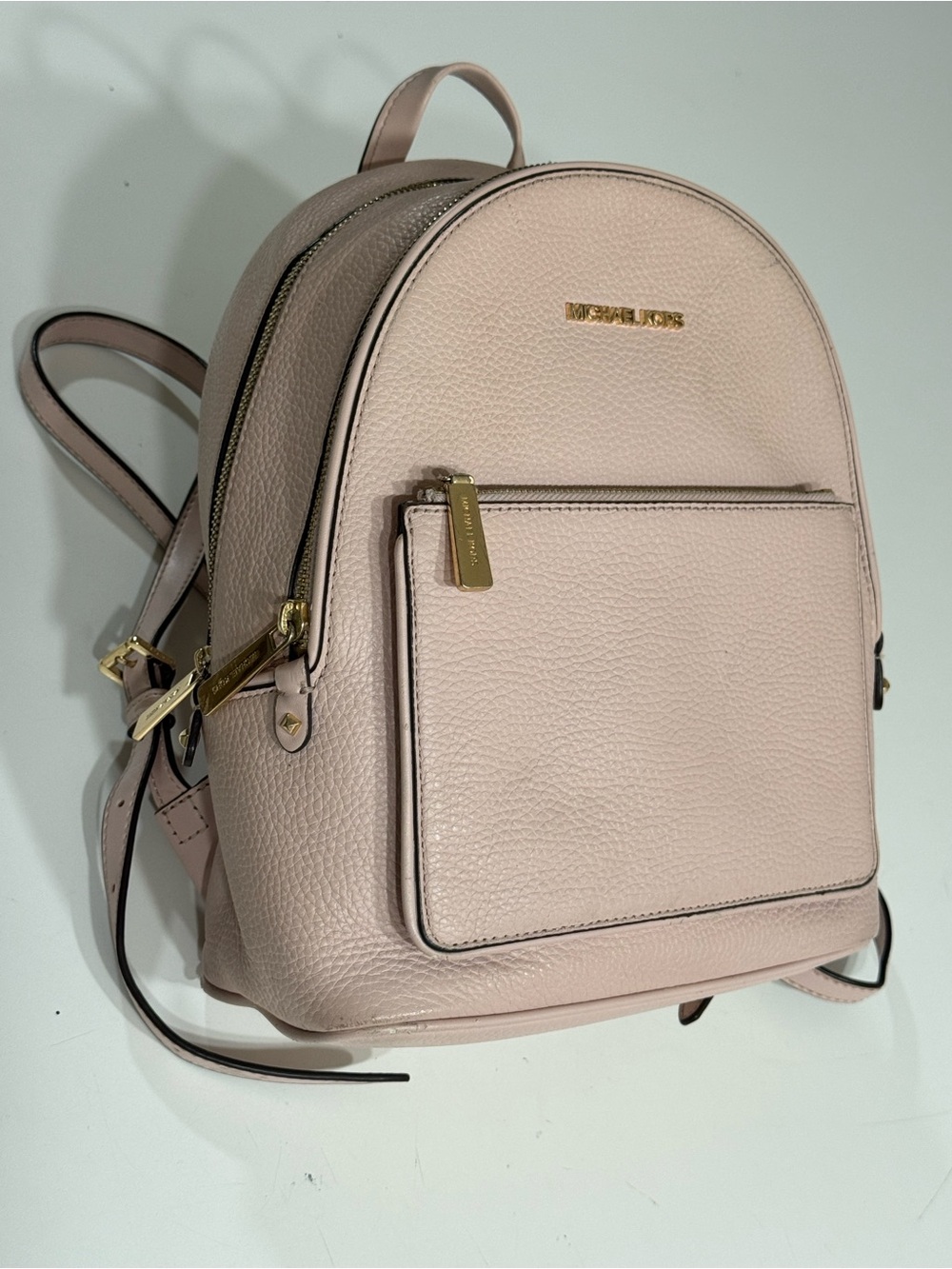 Michael Kors ADINA Women Leather PowderBlush Backpack, School Travel Bag 11x10x5